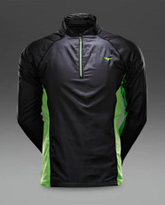 Mizuno breath thermo windtop aw14 running windproof jackets black green aw14 j2gc450493 0